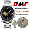 OMF Moonwatch Apollo XI 40th Anniversar Handaufzug Chronograph Herrenuhr schwarzes Zifferblatt Edelstahlarmband Edition Pur230C