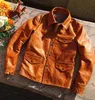 Men s Leather Faux Y Japan Style Vintage äkta läderjacka US COWHIDE Brakeman Coat Classic Casual Tyg Quality 231005