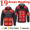 Parkas de plumón para hombre 19 áreas Invierno Cálido Chaquetas con calefacción USB Chaqueta con calefacción Hombres Abrigo eléctrico Ropa Chaqueta de algodón calentable 230928