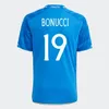 2023 2024 Maillot italien 125 Maillots de football Italie SCACA IMMOBILE CHIESA Chemises de football RASPADORI JORGINHO BARELLA BASTONI VERRATTI Maglia Italiana