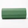 Titta på Boxes Case Portable Box Pu Leather Roll Pouch Storage Collector med Slid in Out Travel Case Organizers Green Gift261b