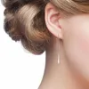 Boucles d'oreilles pendantes, accessoire, 1 paire, enfileur tendance, chaîne à pampilles linéaire en forme de larme, sûre pour les rencontres