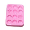 Cake Tools 12-kavitet Flower Silicone Chocolate Mold Diy Handmade tvålform Formar Candy Bar Fondant för att dekorera2487