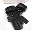 Sport PU Leather Gloves Fur Inside Brand Mittens Five Fingers Half Fingers Black With Tag WholesaleAA