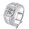 Gra gecertificeerd grote diamanten moissanite herenring 925 sterling zilver 1 2 3 5 ct vvs voor mannen bruiloft luxe sieraden