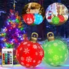 Décorations de Noël 60 cm Boule de Noël Ornements Extérieur Intérieur Lumineux LED Décoration de Noël Ballon Gonflable Jouet Boule Cadeau de Noël 230928