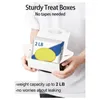 Gift Wrap 50 Pcs Party Treat Boxes White Candy Favors With Handle Paper Cookie Bags Gable Black