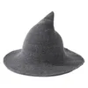 Basker halloween häxa hatt kvinnor män stickade för flickor vinter tjockare varm ull cap foldbar kvinnlig magi jul