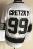 Erkekler Retro Hokey 23 Dustin Brown Jersey Vintage Classic 99 Wayne Gretzky 20 Luc Robitaille 32 Kelly Hrudey Emekli Tüm Dikişli Siyah Beyaz Sarı Mor Takım Renk