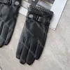 Gants de créateur pour hommes, gants de cyclisme d'hiver, mode lettre en cuir, gants chauds pour hommes, doublure en peluche, cadeau de noël