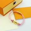 Fashion bracelet designer double leather bracelet fashion women s designer bracelet V letter gold lock bracelet high end jewelry