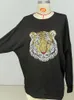 Maglioni da donna Felpe con paillettes tigre per donna Casual manica lunga girocollo Top carino grafico pullover allentato abiti autunnali 231005