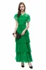 Damskie sukienki na pasie startowe V Szyjki krótkie rękawy Ruche Gorsice warstwy Eleganckie modne projektanta imprezowa suknia balowa