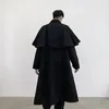 Herr ull blandar original designer longstyle trench coat personlighet cape mode show moderock man 231005