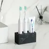 Tandborstehållare Electric Toothborste Holder Black Badrumsorganisatör Tandborste Hållare Tandborste Badrum TOLAG Tandkräm Förvaringsställ Vit 231005