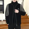 Herren Wollmischungen 2023 Herbst Winter gespleißte Wolljacke Herren Stehkragen Casual Business Mantel Mode Wollmischungen Streetwear Mantel M5XL 231005