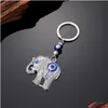 Porte-clés Hibou Dauphin Fleur Elaphant Forme Mauvais Oeil Porte-clés Pour Femmes Hommes Bleu Charms Pendentif Sac Accessoires De Voiture Drop Livraison Jewe Dhj3T