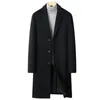 Misto lana da uomo Cappotto lungo invernale da uomo Cappotto classico elegante casual caldo monopetto misto lana Cappotto caldo antivento caldo colore puro Uomo 231005