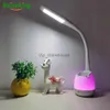 Bordslampor Ögonskydd LED -skrivbordslampa Touch Dimning RGB färgglad atmosfär nattljus för att läsa studie barn sovrum sovrum bordslampa yq231006