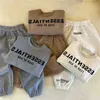 Autumn and Winter Boys 'and Girls' Set Baby Fashionable Children's Personalized Trendy Korean Alfabettröja Sweatpants Two Piece Set