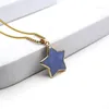 Pendant Necklaces Natural Stone Quartz Necklace Gold Plated Five-pointed Star Stainless Steel Chain For Women Jewelry Party Gifts