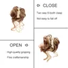 Synthetische pruiken MANWEI synthetische chignon rommelig krullend klauw haar broodje scrunchy nep valse haarband staart voor vrouwen haarstukken blond 231006