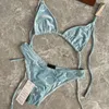 Imprimé Sexy Bikini femmes col en V profond sous-vêtements maillot de bain dames été maillot de plage costume