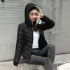 Women's Trench Coats 2023 Winter Hooded Female Coat Short Cotton Streetwear Slim Fashion Women Casual Down Thermal Jacket Thicken