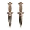 Gold Knife Stud Earrings for Women Mirror Acrylic Customizable Colors Fashion Jewelry342e