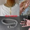 Chokers Ingesight.z Punk Axideration Belt Buckle Cuban Chunky Choker Halsband för kvinnor Vintage Heavy Metal Thick Chain Kort halsband 231006