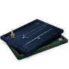 Jewelry Boxes Jewelry Tray Show Stand Shop Organizer For Necklace Bracelet Long Chain Velvet Solid Color Jewelry Display Tray 231006