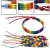 10Pc Arco-Íris AMOR Orgulho Pulseira Artesanal Trançado Amizade Pulseira Gay Lésbica Tamanho Ajustável Amante Jóias12898