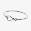 High polish 100% 925 sterling silver Infinity Knot Bangle fashion wedding engagement jewelry making for women gifts274Z