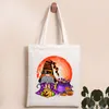 Borsa di design Halloween Tote Bag 15 '' Trick Or Treat Bag Borse di tela Halloween riutilizzabile grande sacchetto di drogheria di Halloween per bambini