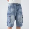 Plus Size Denim Shorts Men 2021 Summer Fashion Destroyed Hole Blue Ripped Jeans Short Cargo Pants Men's304Y