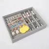 Jewelry Boxes box grey flannel Trinket Box ring earrings bracelet necklace jewelry display storage tray 231005