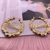 Hoop Huggie 45-75mm Boucles d'oreilles Nom personnalisé Boucles d'oreilles personnalisées XO Hoop Boucles d'oreilles Plaque signalétique Or Acier inoxydable XOXO Hoop Boucle d'oreille pour femmes 231005