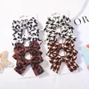 Hårtillbehör 4st/Set Girls Leopard Plaid Bows Clip Kid Baby Printed Bowknot Hairpin Barrette Dekorativ grossistgåva