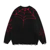 Men Women Ripped Sweater Y2K Hip Hop Knitted Spider Web Hole Jumper Streetwear 2023 Fashion Harajuku Punk Goth Loose Pullover Sweaters