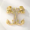 Designer luxe broche dubbelkoppige drakenbroche vol diamanten Hoogwaardig temperament Corsagepakaccessoires voor heren Hoogwaardige kraanpinnen