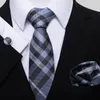 Bow Ties Solid Striped Polyester 8cm Tie Set for Men Handkerchief Cufflink Necktie Cravate Man Business Gift 231005