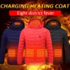 Men s jackor uppvärmda jackor män kvinnor vinter varm USB uppvärmning väst smart huva kappkläder termisk utomhus camping vandring 231005