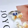 Cluster Rings S925 Sterling Silver Natural Sapphire Simple Ring Fashion Fine Weddings Jewelry For Women S MeiBaPJ FS