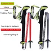 Trekking Poles 5 Section Canne Trekking Pole vandring Nordic Walking Stick Carbon Fiber Foldbara vandringstillbehör Ski Poles Baston 1pcs 231005