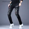 Men's Jeans Mens Light Luxury Print Jeans High Quality Embroidery Jeans Stretch Denim Pants Scratched Ripped Fashion Casual Jeans Pants; J231006