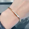 Double Letter Wristband Bangle White Fritillaria Women's Bracelet 17cm Open Designer Bracelets Adjustment Silver Rose Gold with Gift Box 71120C