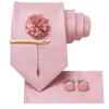 Papillon Hi Tie Designer Oro rosa Rosa Solido Cravatta da sposa in seta per uomo Handky Gemello Cravatta da uomo Moda Business Party Dropshiping 231005