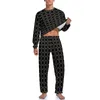 Heren Nachtkleding Tribal Print Pyjama Lente Vintage Ring Esthetische Nachtkleding Heren Tweedelige Patroon Lange Mouwen Elegante Pyjama Sets