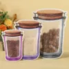 Armazenamento de alimentos de plástico Stand Up Bags Mason Jar Garrafas Forma Zipper Mylar Smell Proof Bolsa para Biscoitos Lanche Amendoim Açúcar Doces Café Feijão Em Pó Nozes Embalagem de Chá