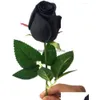 Decoratieve Bloemen Kransen 10 Stuks Real Touch Black Rose Gesimuleerde Nep Latex Rozen 43Cm Voor Feest Kunstmatige Drop Levering Huis tuin Fe Dhguc